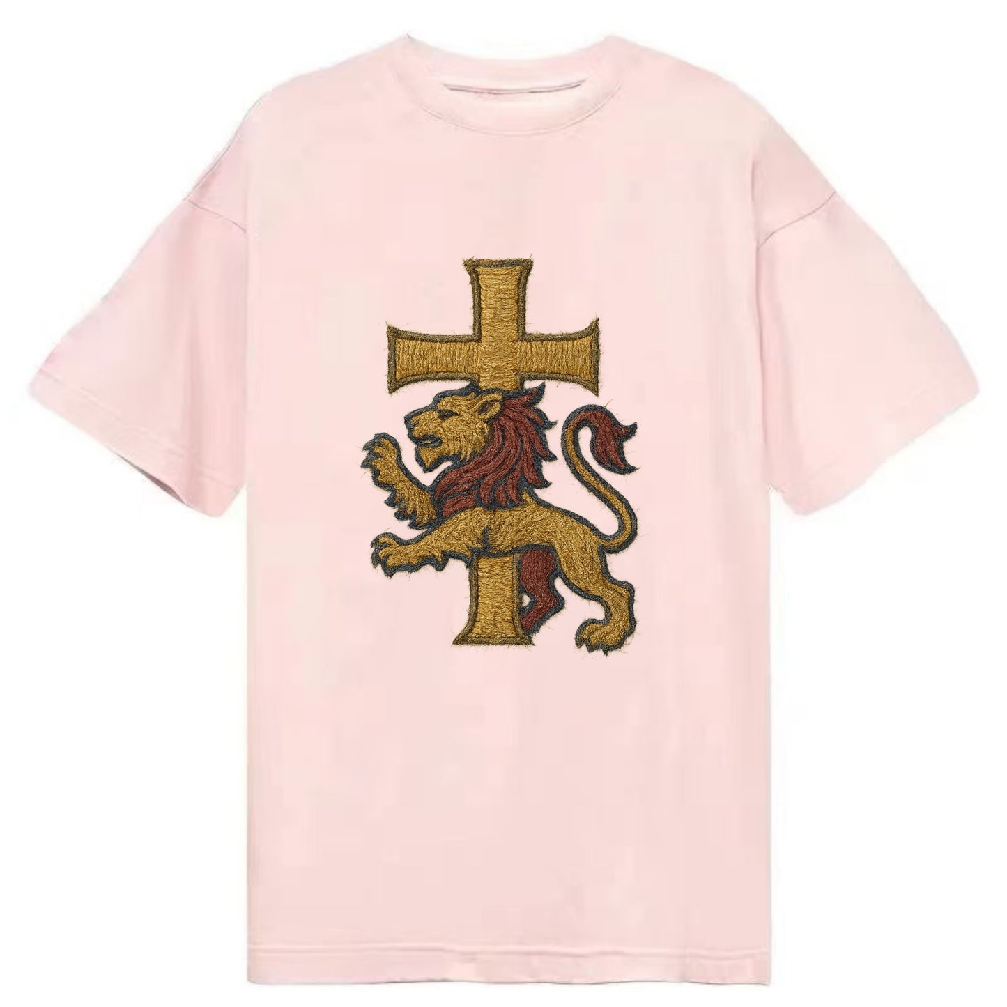 Lion and Cross  - Classic T-shirt - Pink