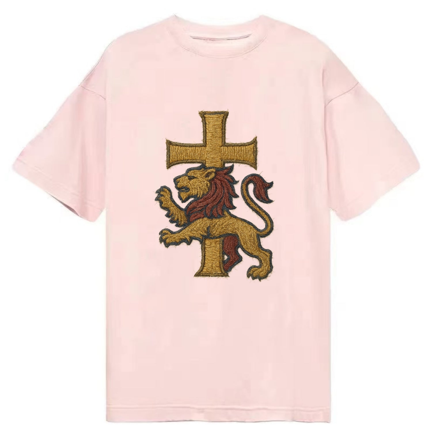 Lion and Cross  - Classic T-shirt - Pink