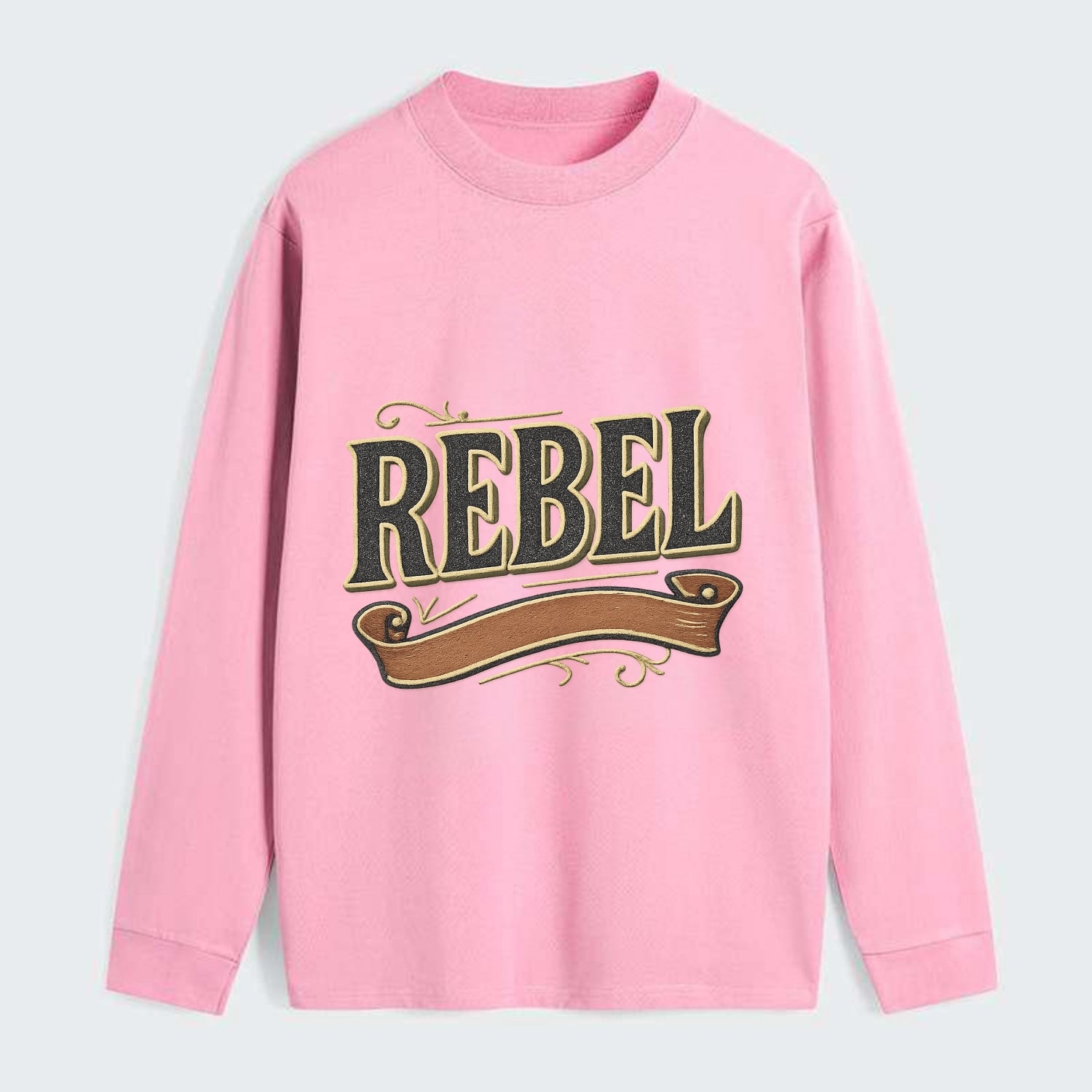 Bold typography design - "REBEL" - nonconformist, rule breaker, - Classic Long Sleeve Shirt - Pink