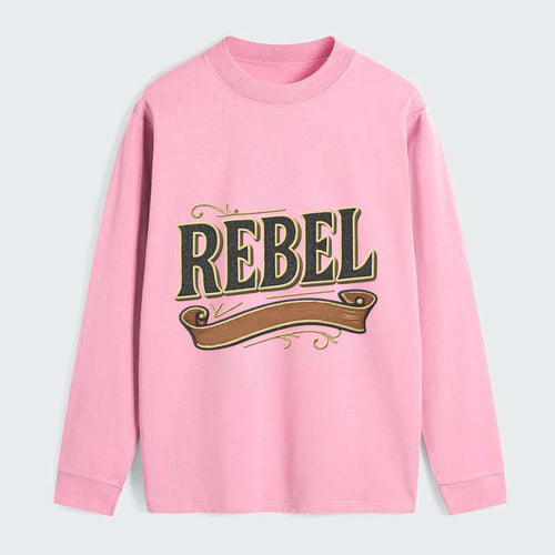 Bold typography design - REBEL - nonconformist, rule breaker, - Classic Long Sleeve Shirt