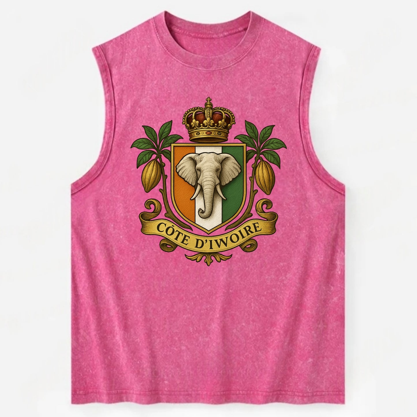 Ivory Coast Royal Logo  - Vintage Washed Tank - Pink