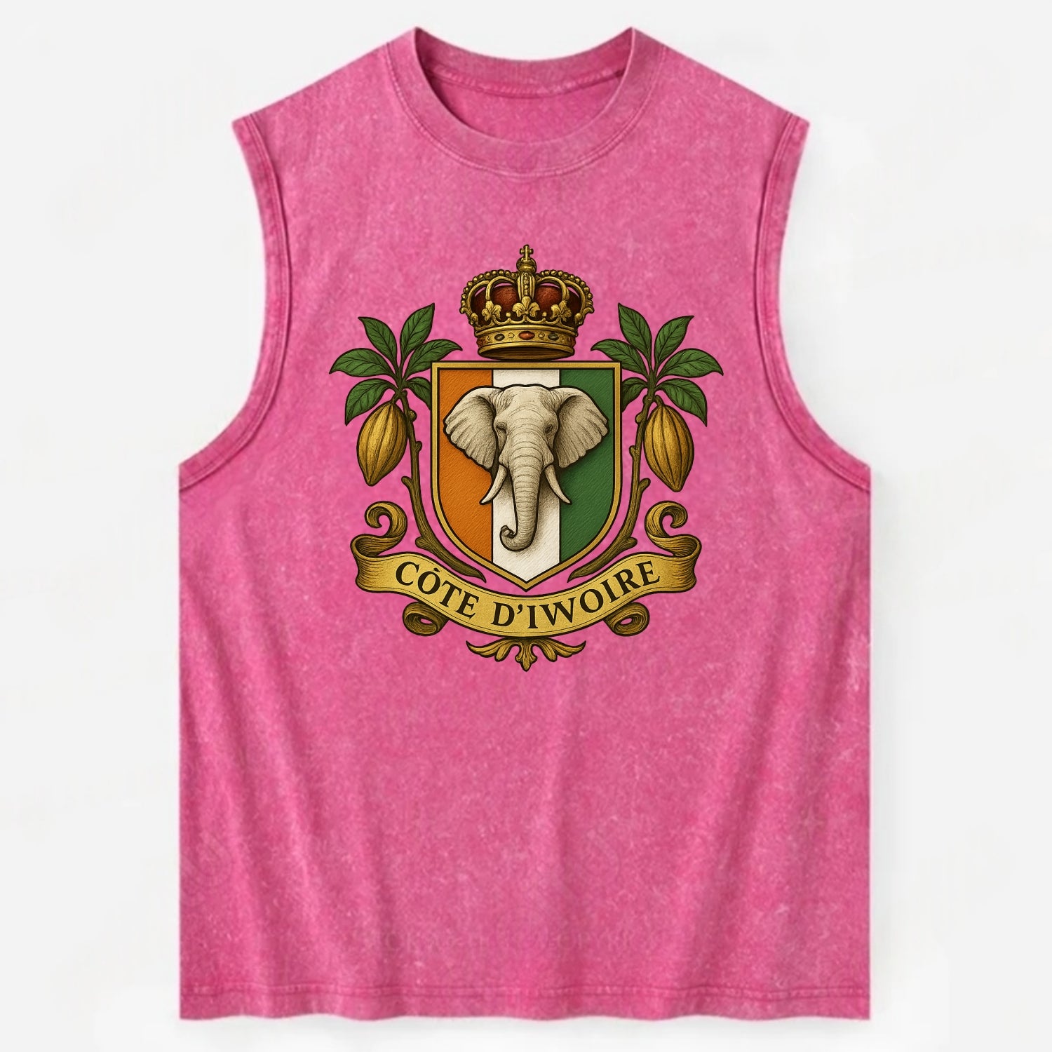 Ivory Coast Royal Logo  - Vintage Washed Tank - Pink