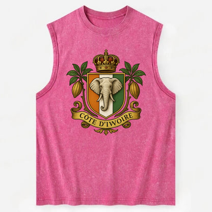 Ivory Coast Royal Logo  - Vintage Washed Tank - Pink
