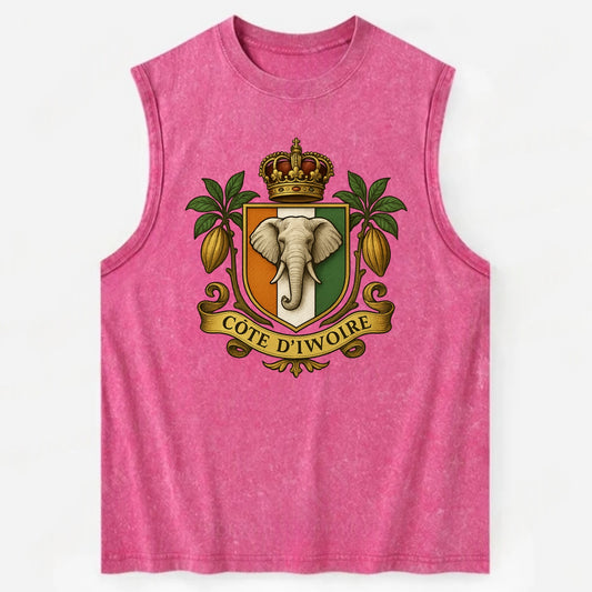 Ivory Coast Royal Logo  - Vintage Washed Tank - Pink