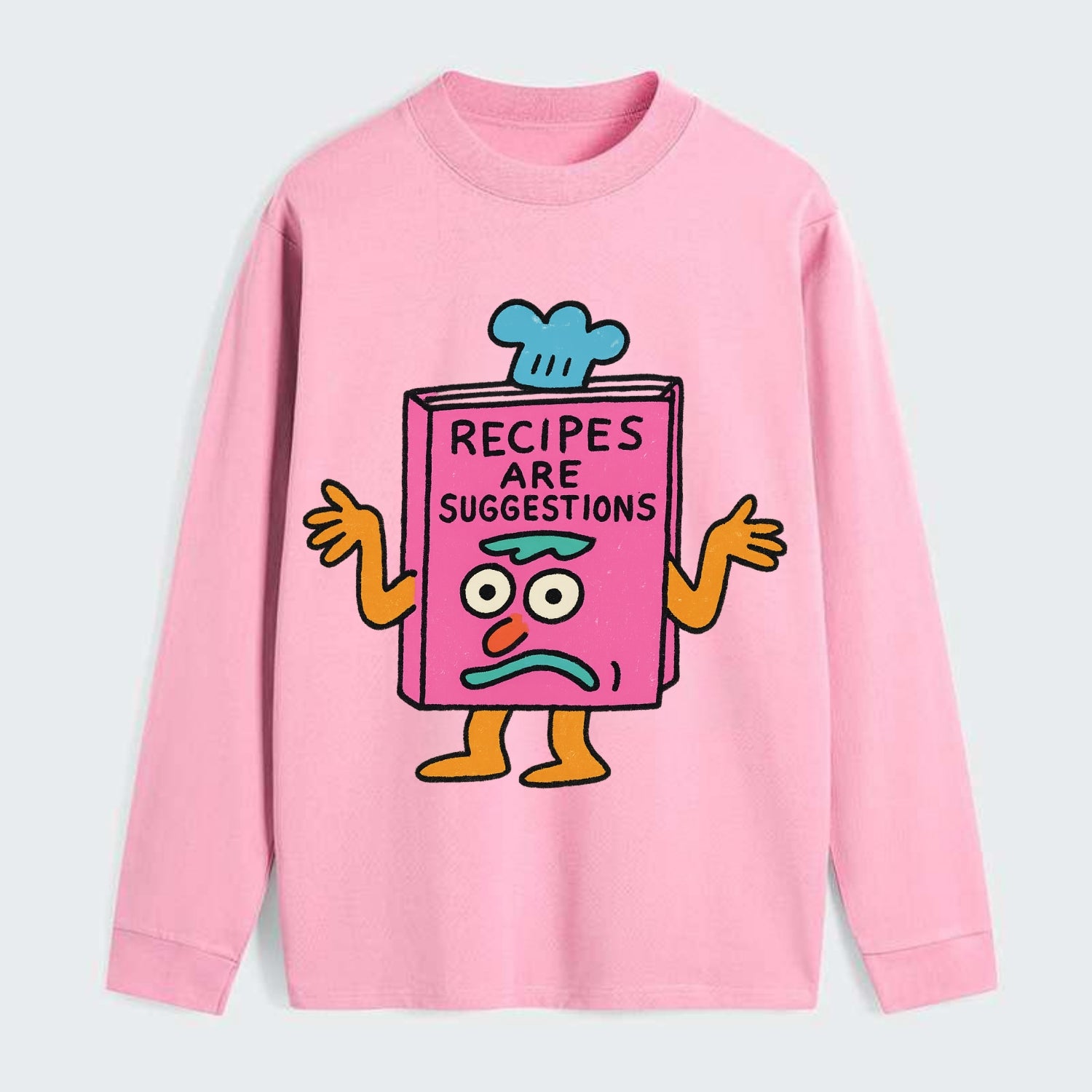 RECIPES ARE SUGGESTIONS | Cookbook shrugging - Classic Long Sleeve Shirt - Pink