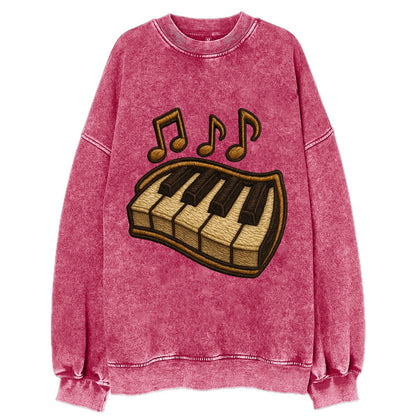 Piano Keys  - Vintage Sweatshirt - Pink
