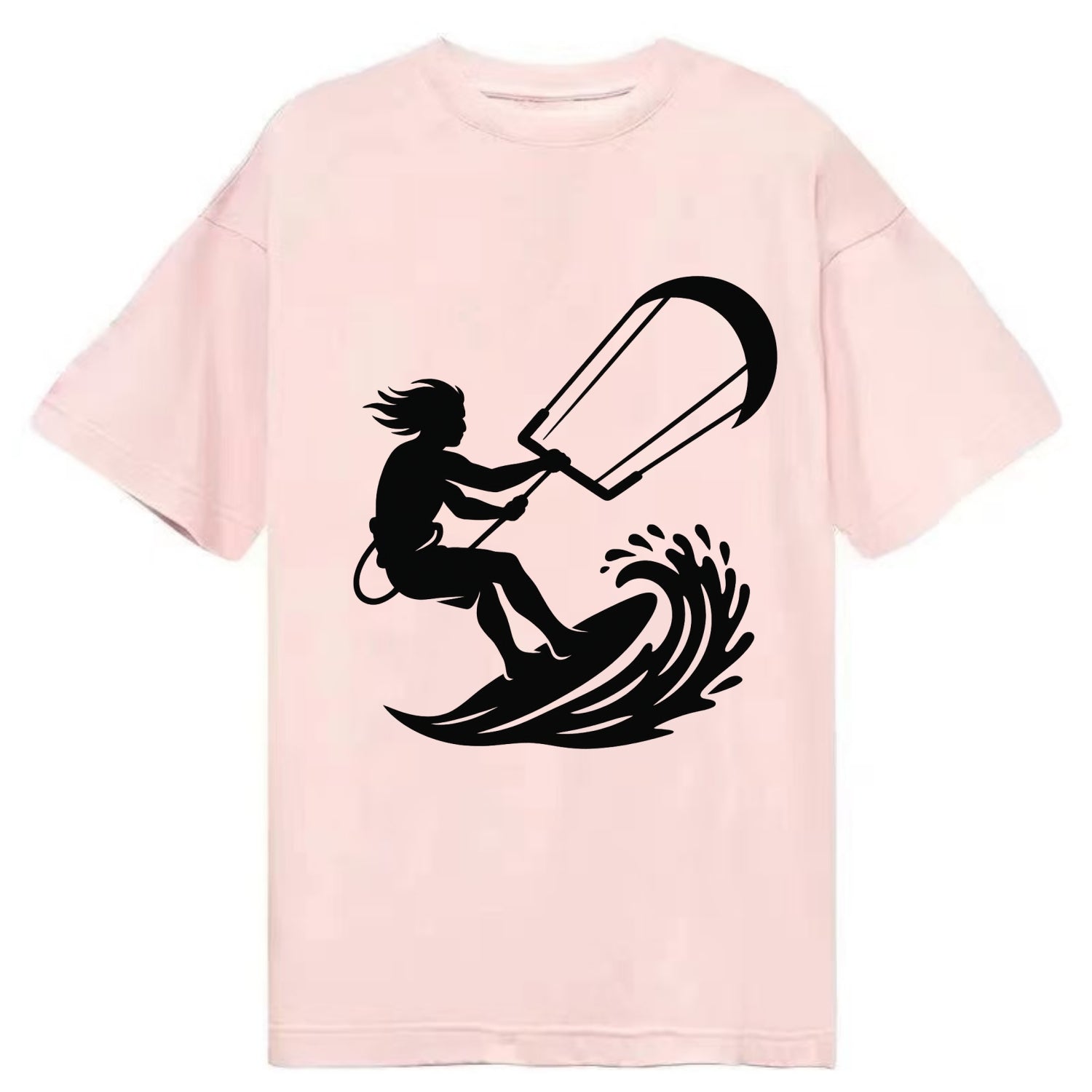 Kite surfer riding wave - Classic T-shirt - Pink