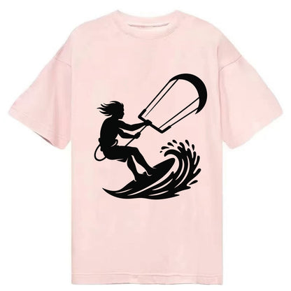 Kite surfer riding wave - Classic T-shirt - Pink