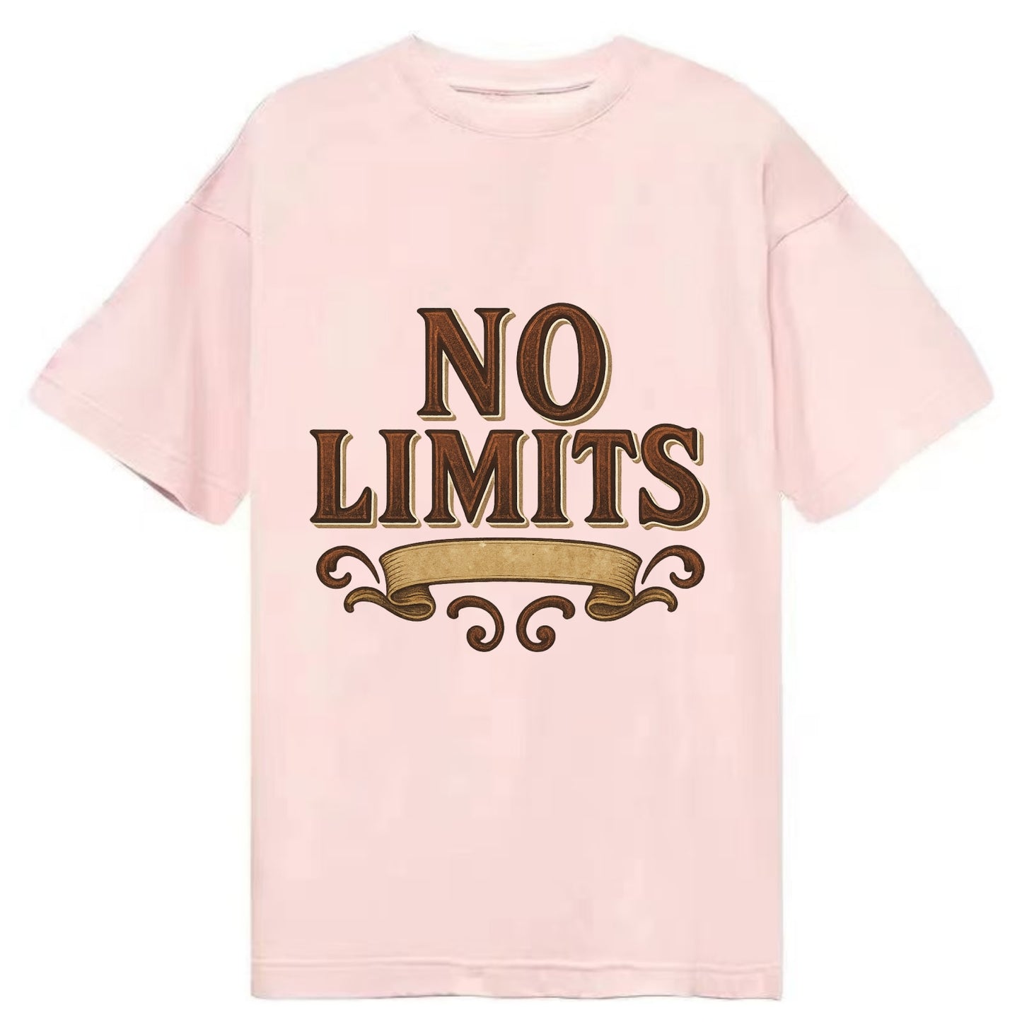 Bold typography design - "NO LIMITS" - boundless potential - Classic T-shirt - Pink