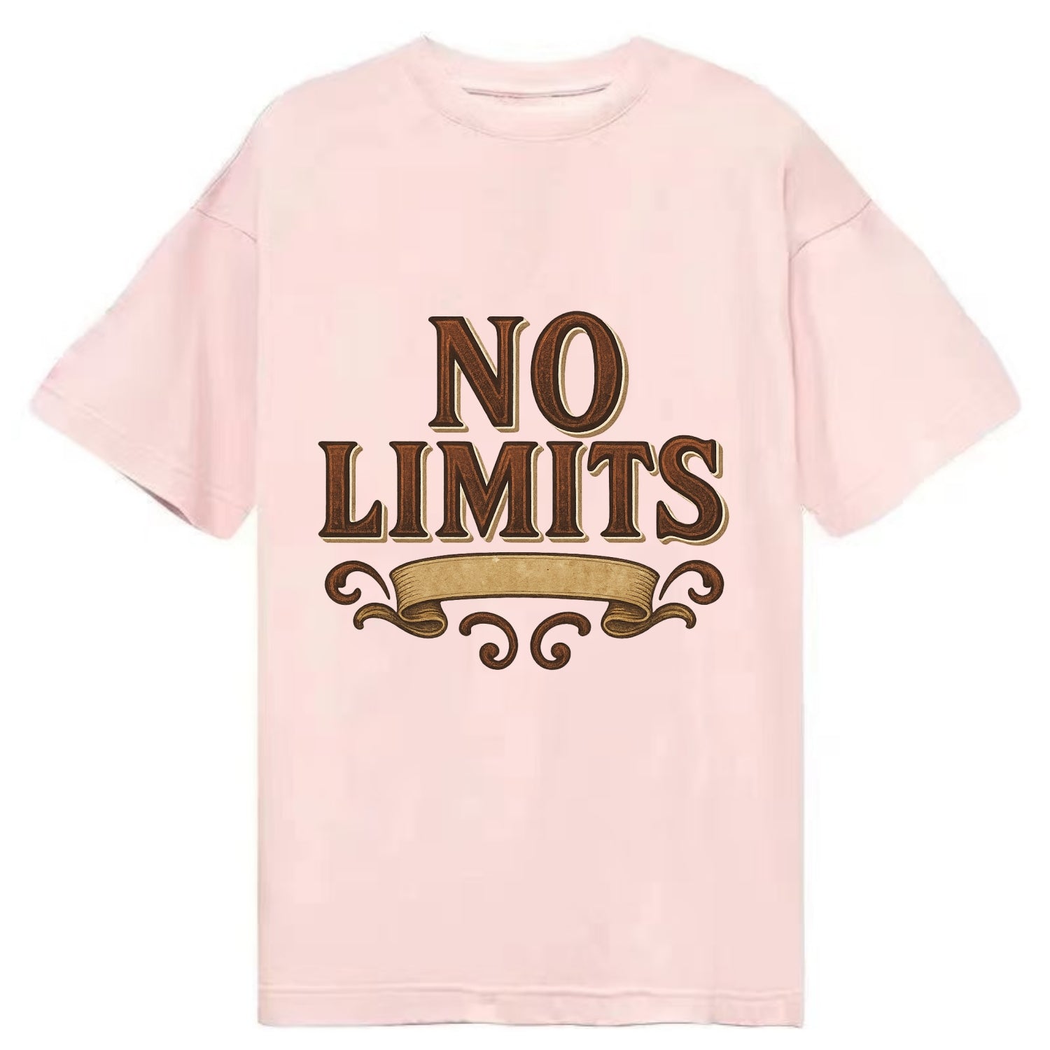 Bold typography design - "NO LIMITS" - boundless potential - Classic T-shirt - Pink