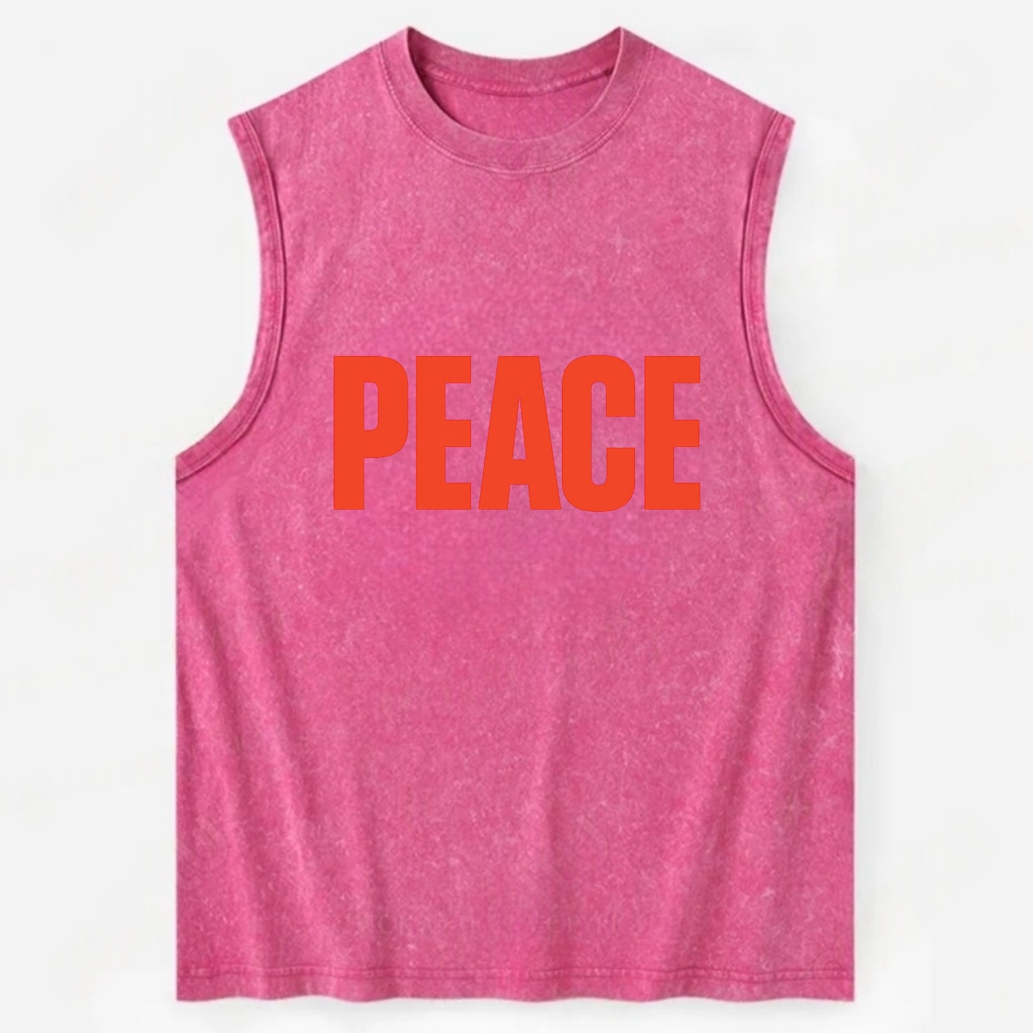 Bold typography design - "PEACE" - inner calm, tranquility, serenity - Vintage Washed Tank - Pink