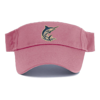 SWORDFISH MARLIN - leaping marlin in blue and silver , sport fishing - Visor - Pink