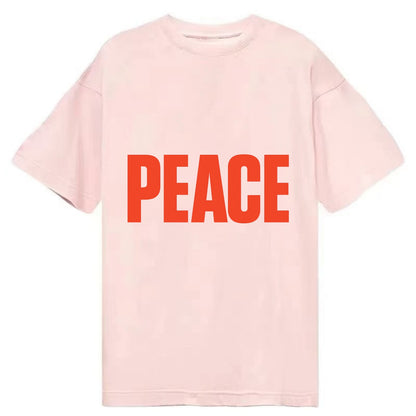 Bold typography design - "PEACE" - inner calm, tranquility, serenity - Classic T-shirt - Pink