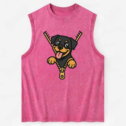 Rottweiler - Vintage Washed Tank - Pink