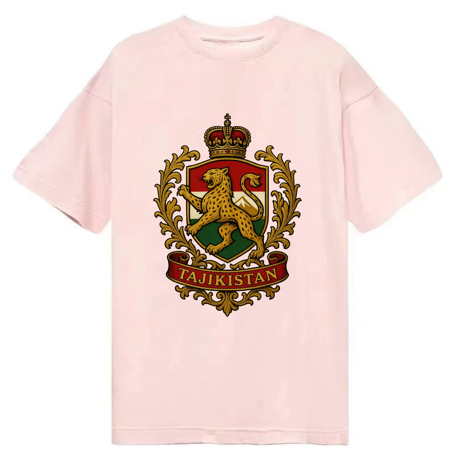 Tajikistan Heritage Badge  - Classic T-shirt - Pink