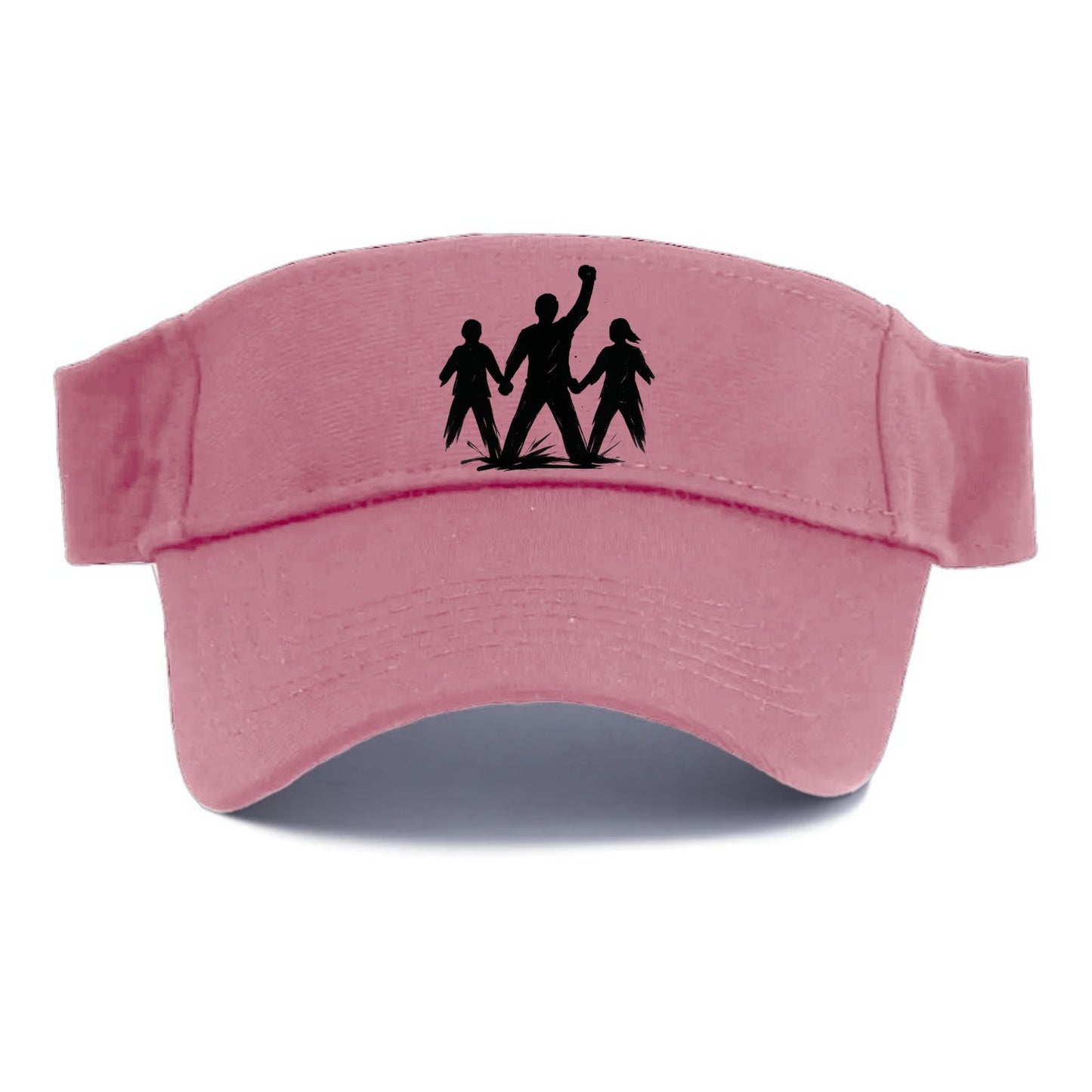 Human chain formation - unity and protection ink brushwork - Visor - Pink