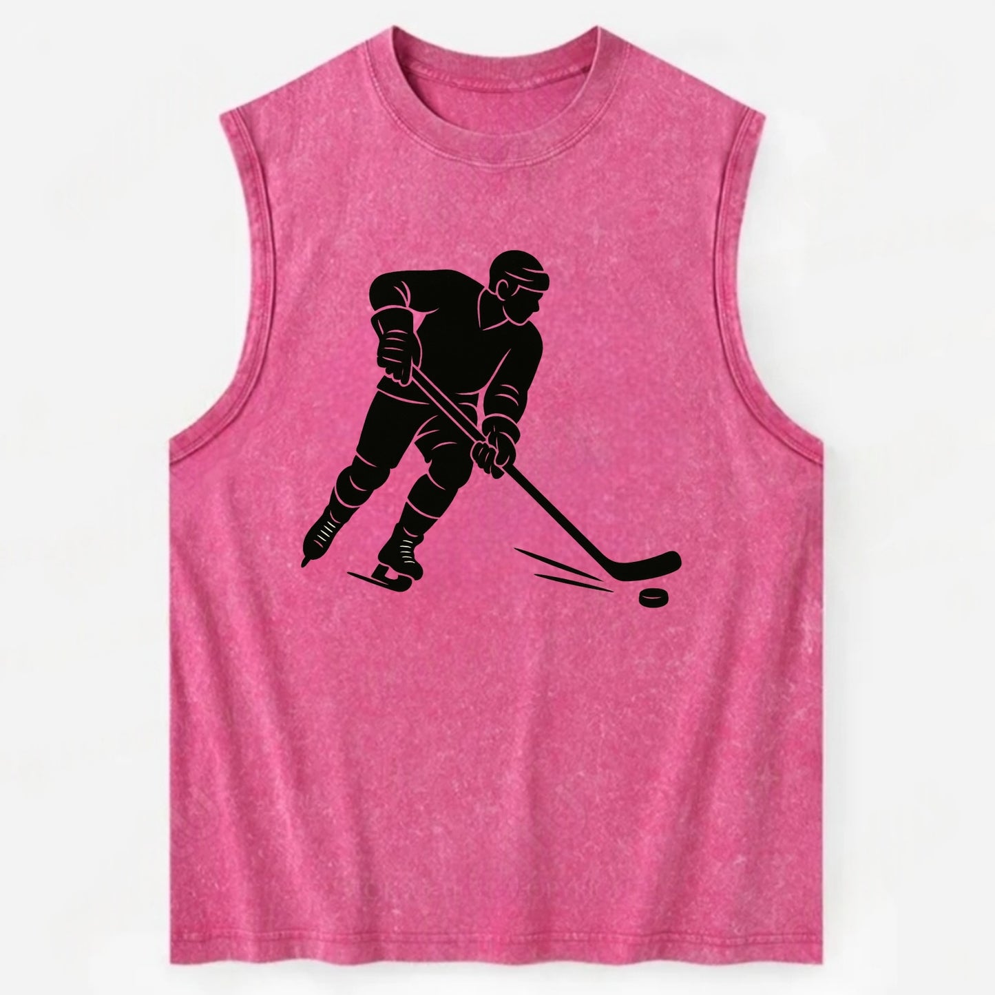 Ice hockey player shooting puck - Vintage Washed Tank - Pink