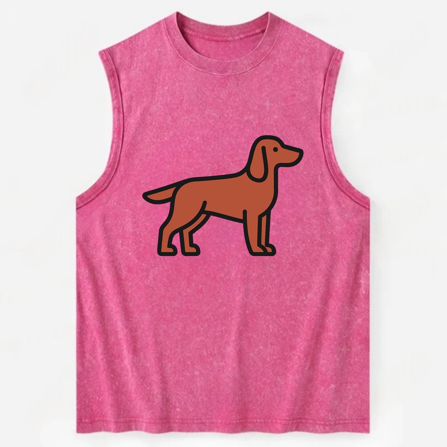 Irish Setter - Red/chestnut flat side profile - Vintage Washed Tank - Pink