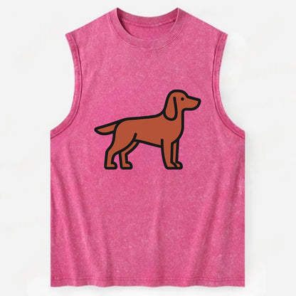 Irish Setter - Red/chestnut flat side profile - Vintage Washed Tank - Pink