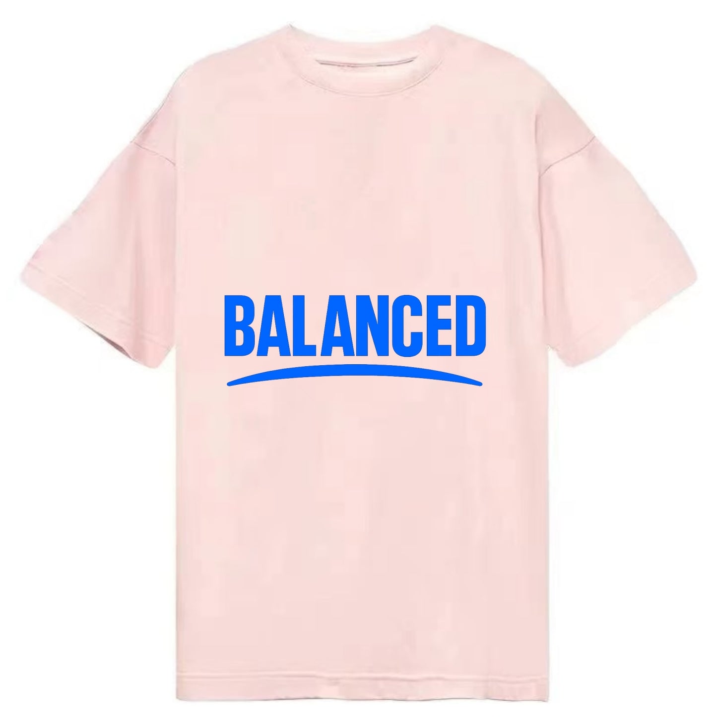 Bold typography design - "BALANCED" - harmony, equilibrium, centered life - Classic T-shirt - Pink