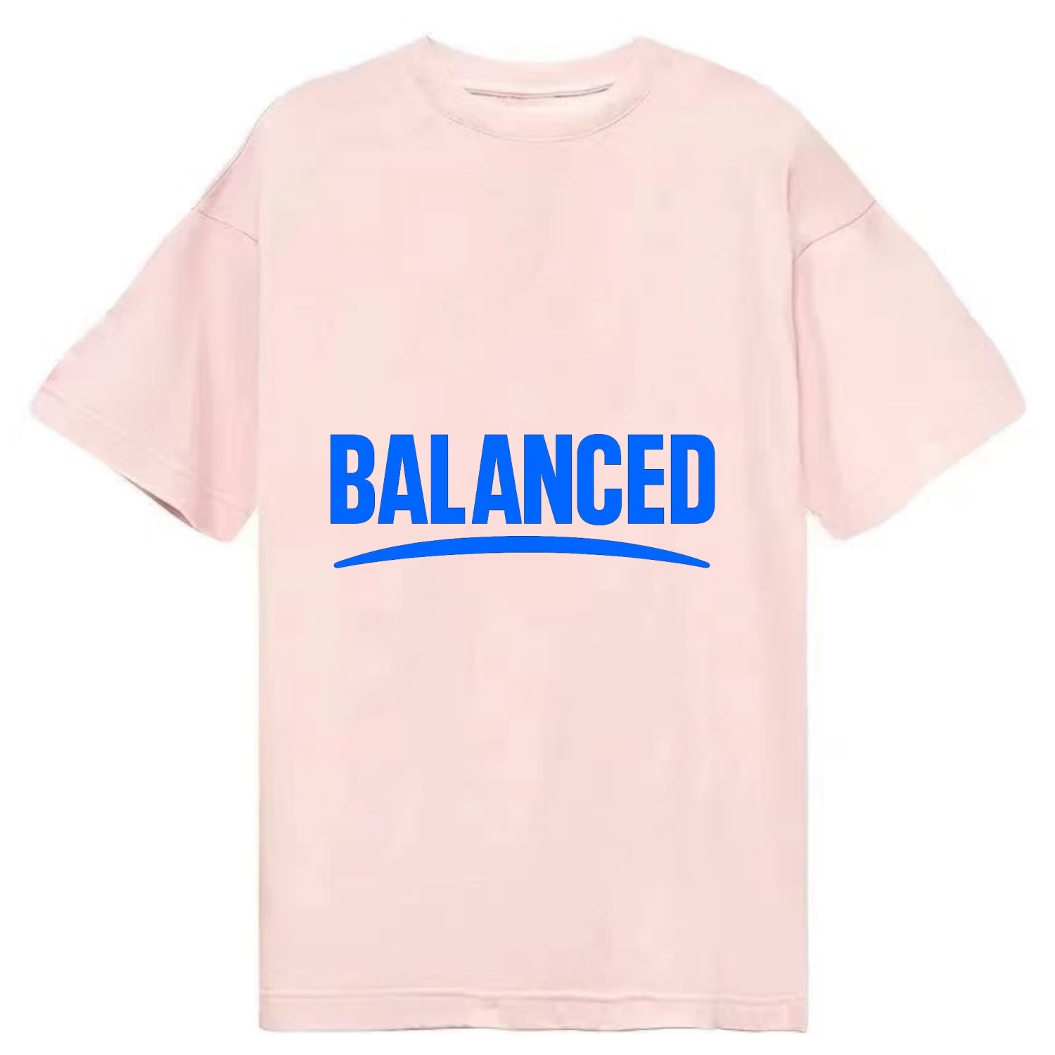 Bold typography design - "BALANCED" - harmony, equilibrium, centered life - Classic T-shirt - Pink