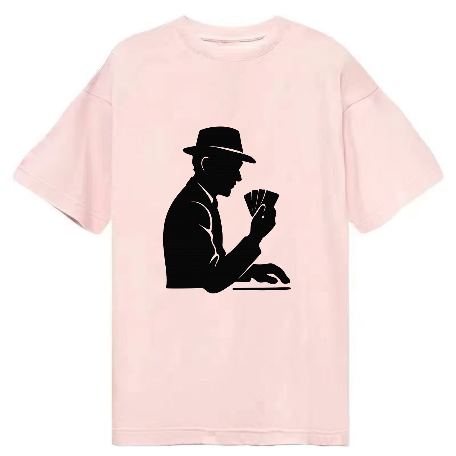 Poker player with cards close - Classic T-shirt - Pink