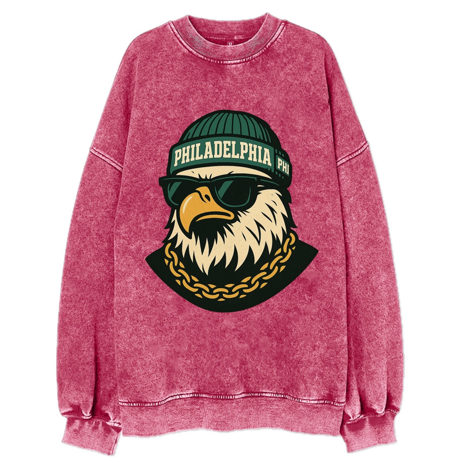 "eagle" "philadelphia" "phi" "green" "us East" - Vintage Sweatshirt - Pink