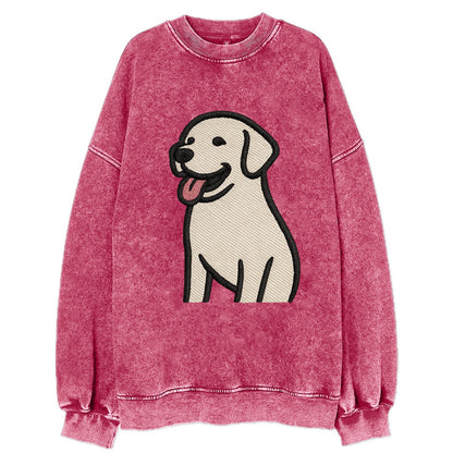 Labrador - Happy panting expression - Vi Vintage Sweatshirt - Pink