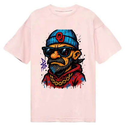 Norman Sooner wearing Oklahoma beanie with OU patch - Classic T-shirt - Pink