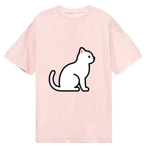 Domestic Shorthair - White classic flat side profile - Classic T-shirt