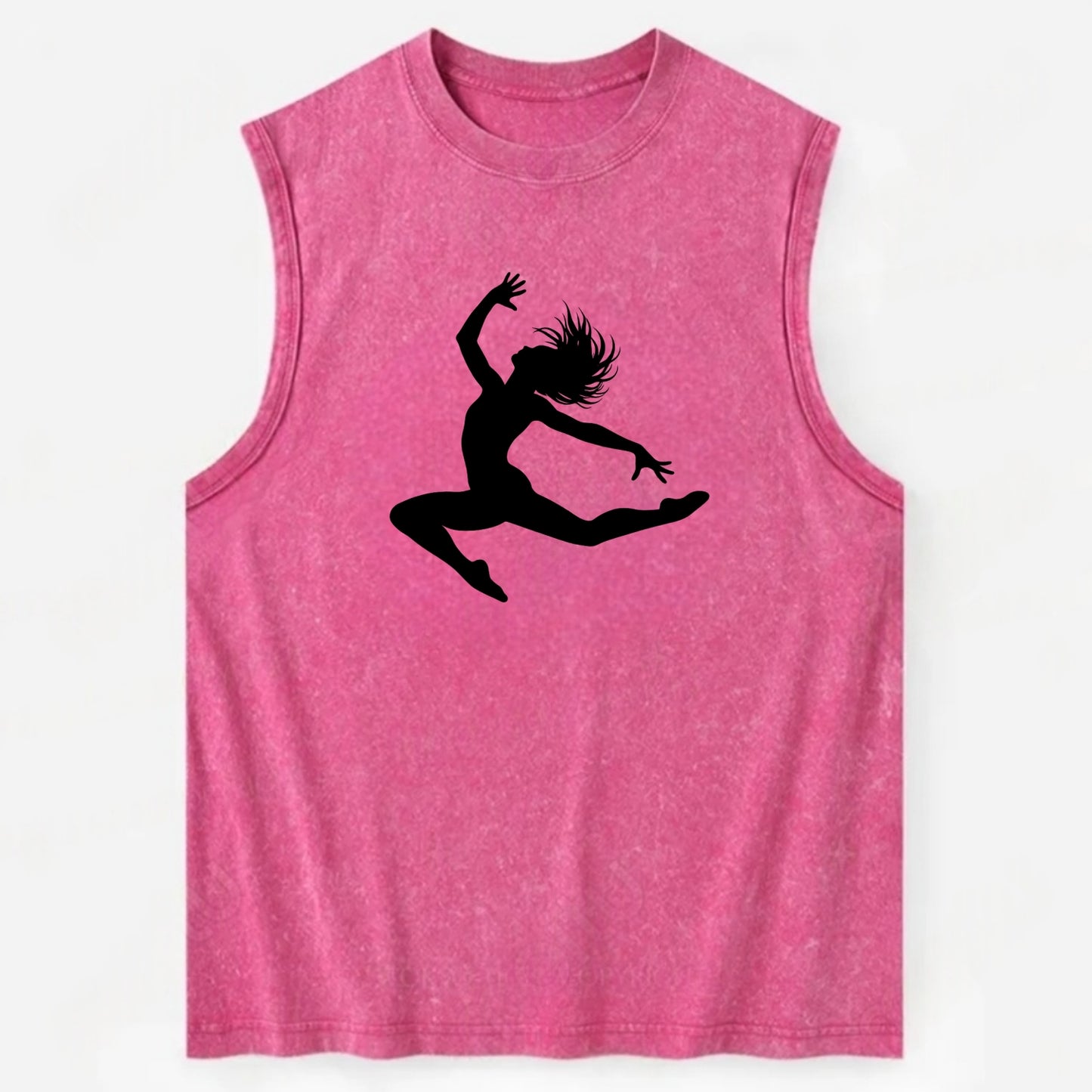 Contemporary dancer leap mid-air - Vintage Washed Tank - Pink