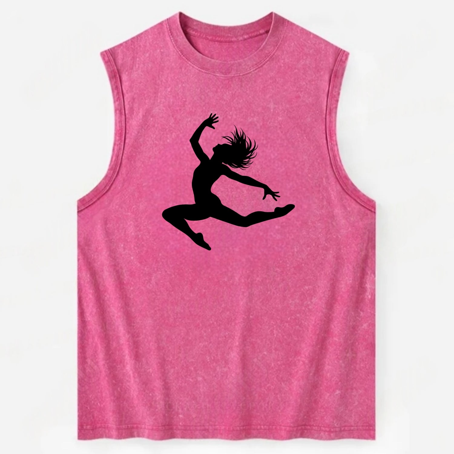 Contemporary dancer leap mid-air - Vintage Washed Tank - Pink