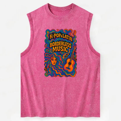 K-Pop and Latin fusion explosion - "Borderless Music" - cross-cultural sounds - Vintage Washed Tank - Pink
