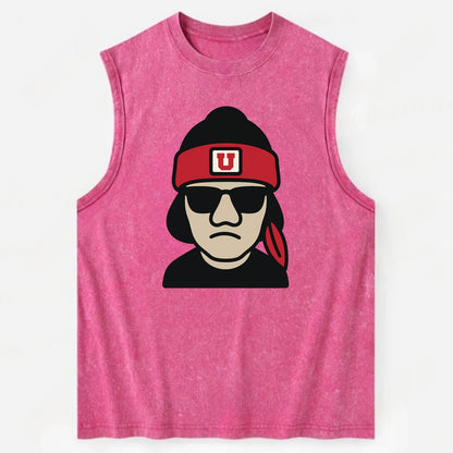 Salt Lake Ute wearing Utah beanie with U patch - Vintage Washed Tank - Pink