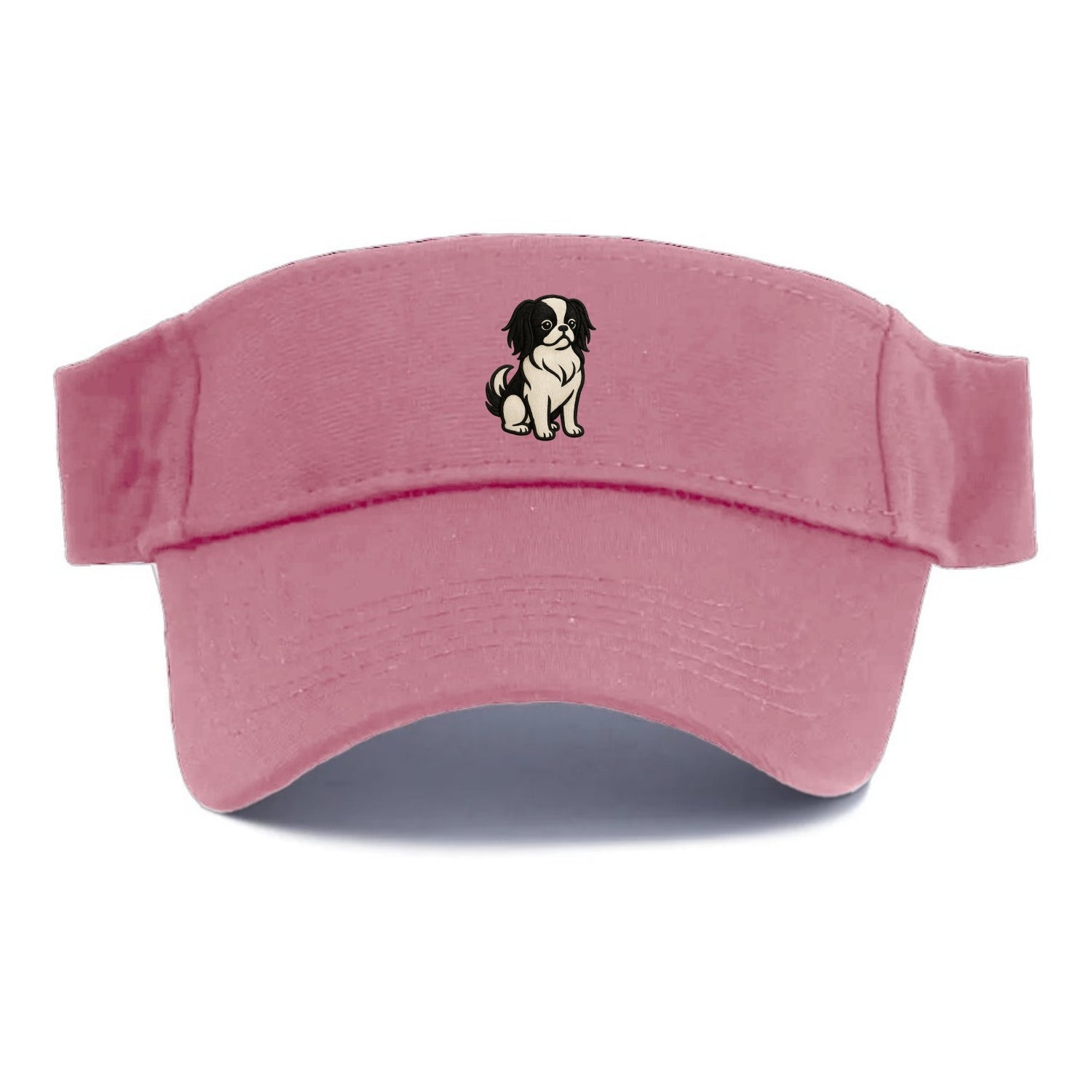 Japanese Chin - Black and white sitting Visor - Pink