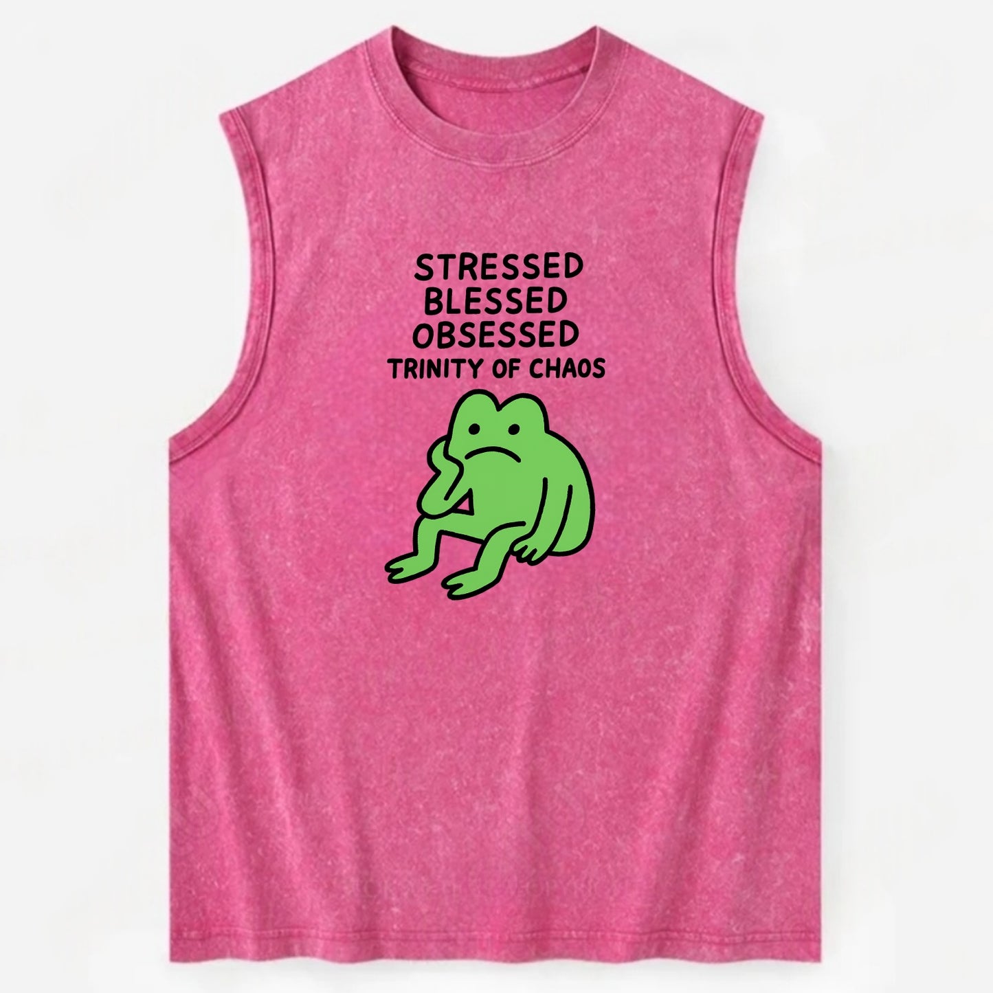 STRESSED BLESSED OBSESSED | Trinity of chaos - Vintage Washed Tank - Pink