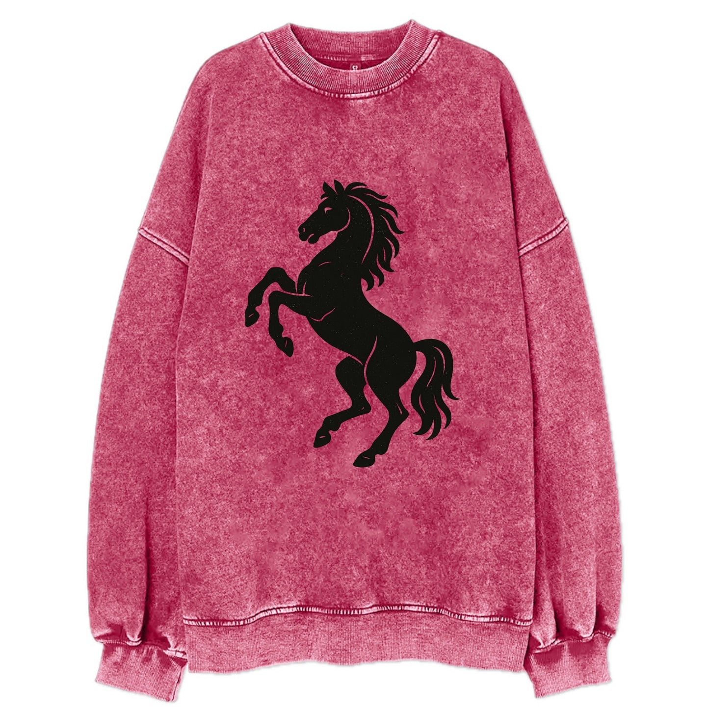Stallion rearing on hind legs - Vintage Sweatshirt - Pink