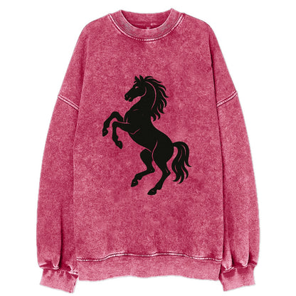 Stallion rearing on hind legs - Vintage Sweatshirt - Pink