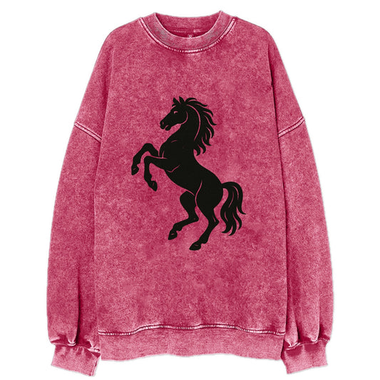 Stallion rearing on hind legs - Vintage Sweatshirt - Pink