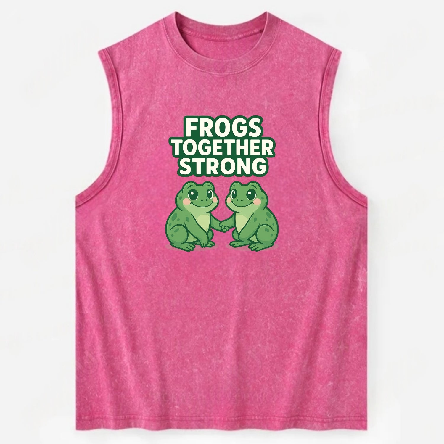 Frogs Together Strong 2 - Vintage Washed Tank - Pink