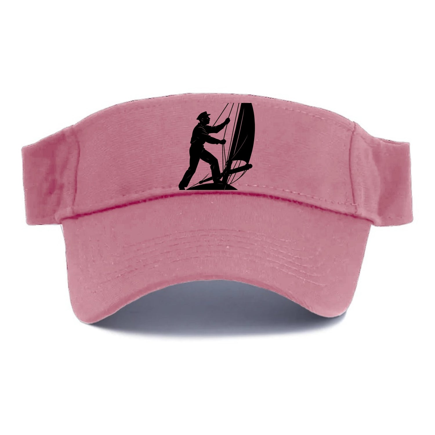 Sailor adjusting the boom on a sailboat - Visor - Pink