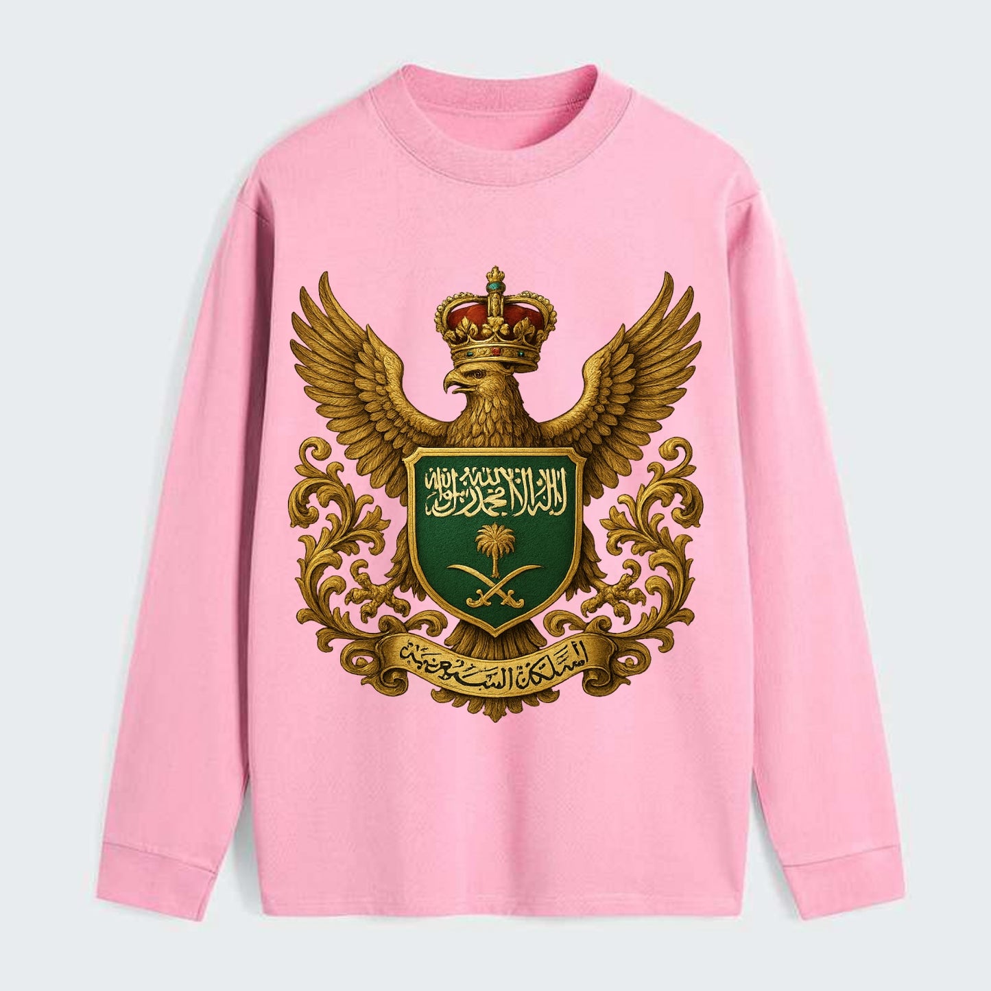 Saudi Arabia Heritage Badge - Classic Long Sleeve Shirt - Pink