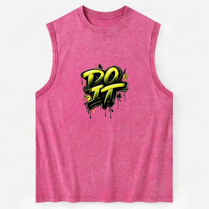 Bold typography design - "DO IT" - just do it, stop waiting - Vintage Washed Tank - Pink