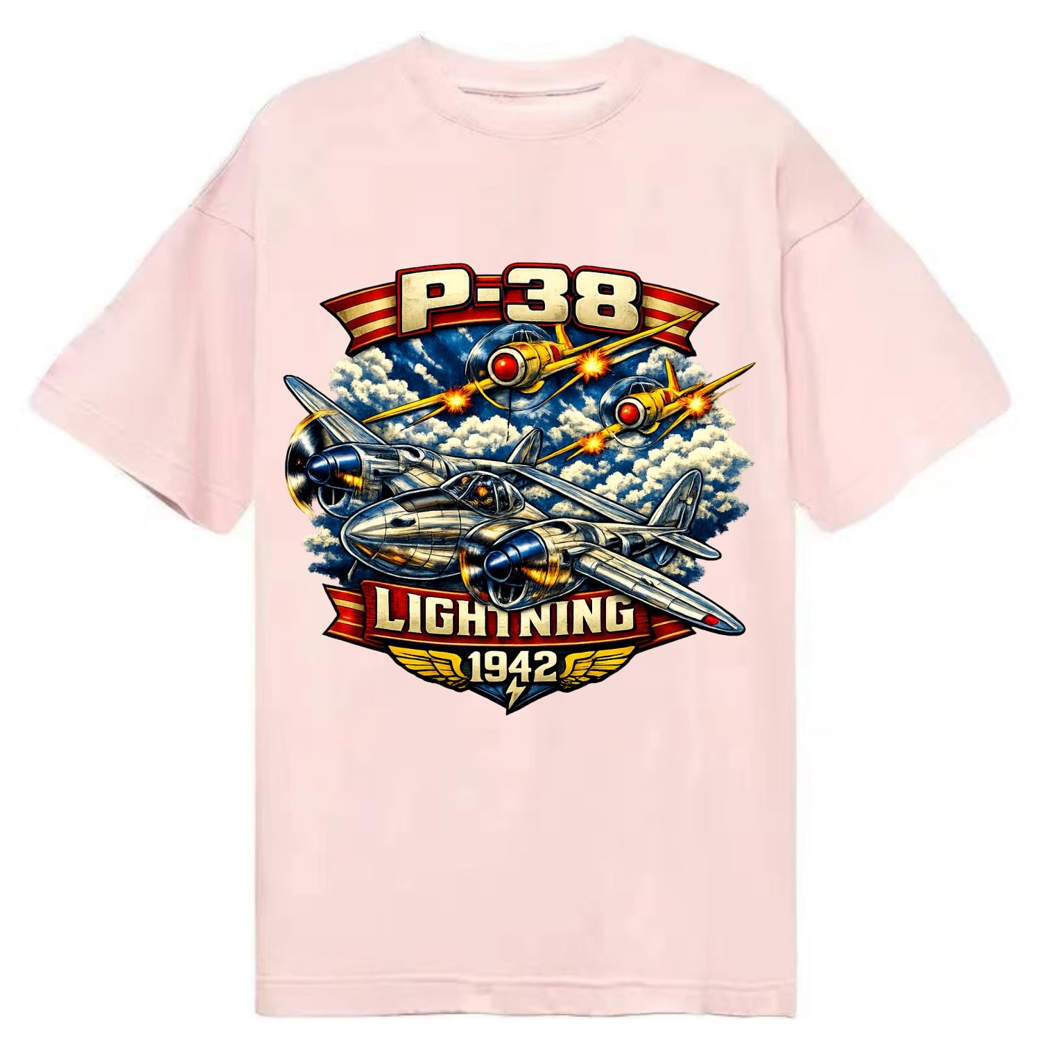 P 38 Lightning - Classic T-shirt - Pink