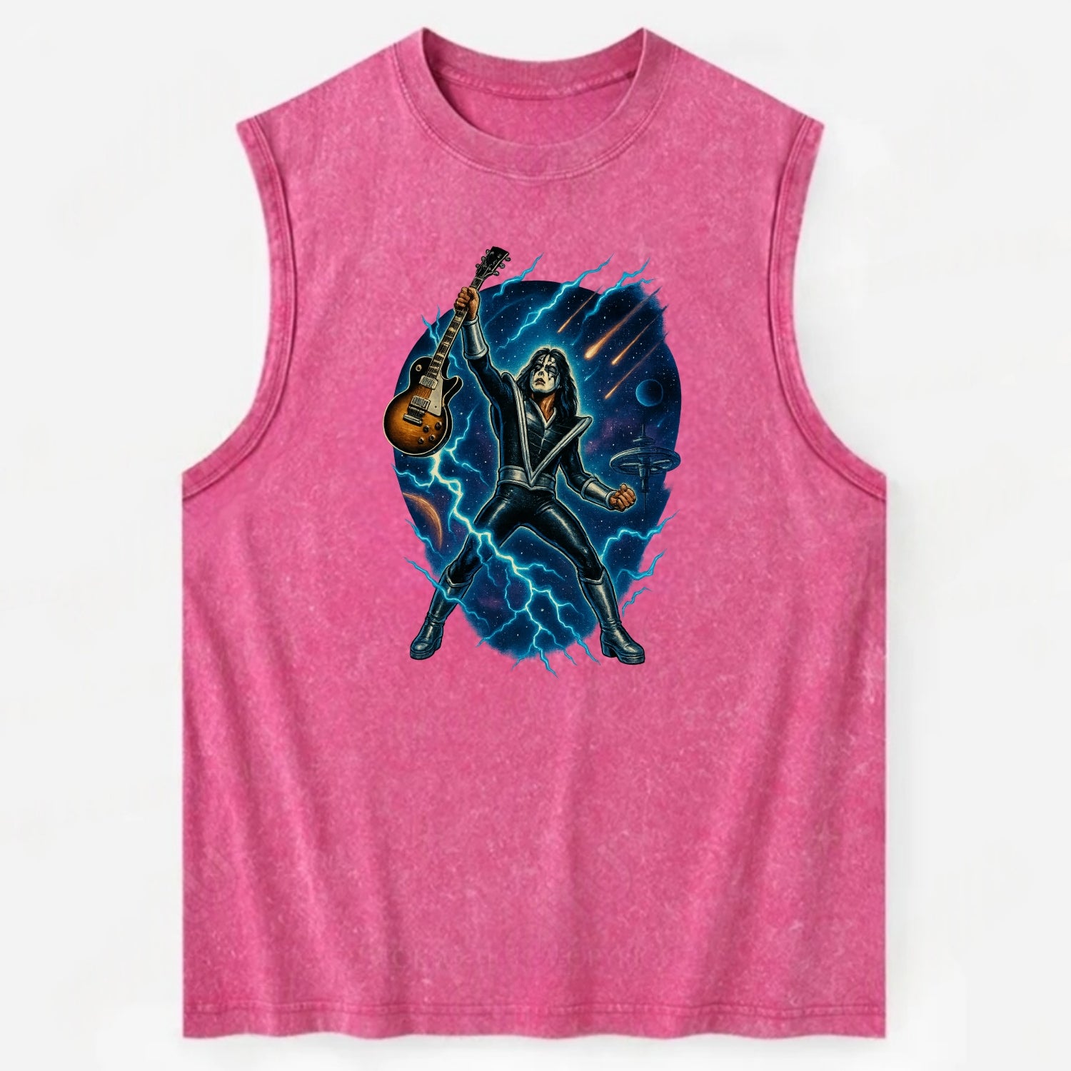 Ace Frehley Cosmic Solo - Vintage Washed Tank - Pink