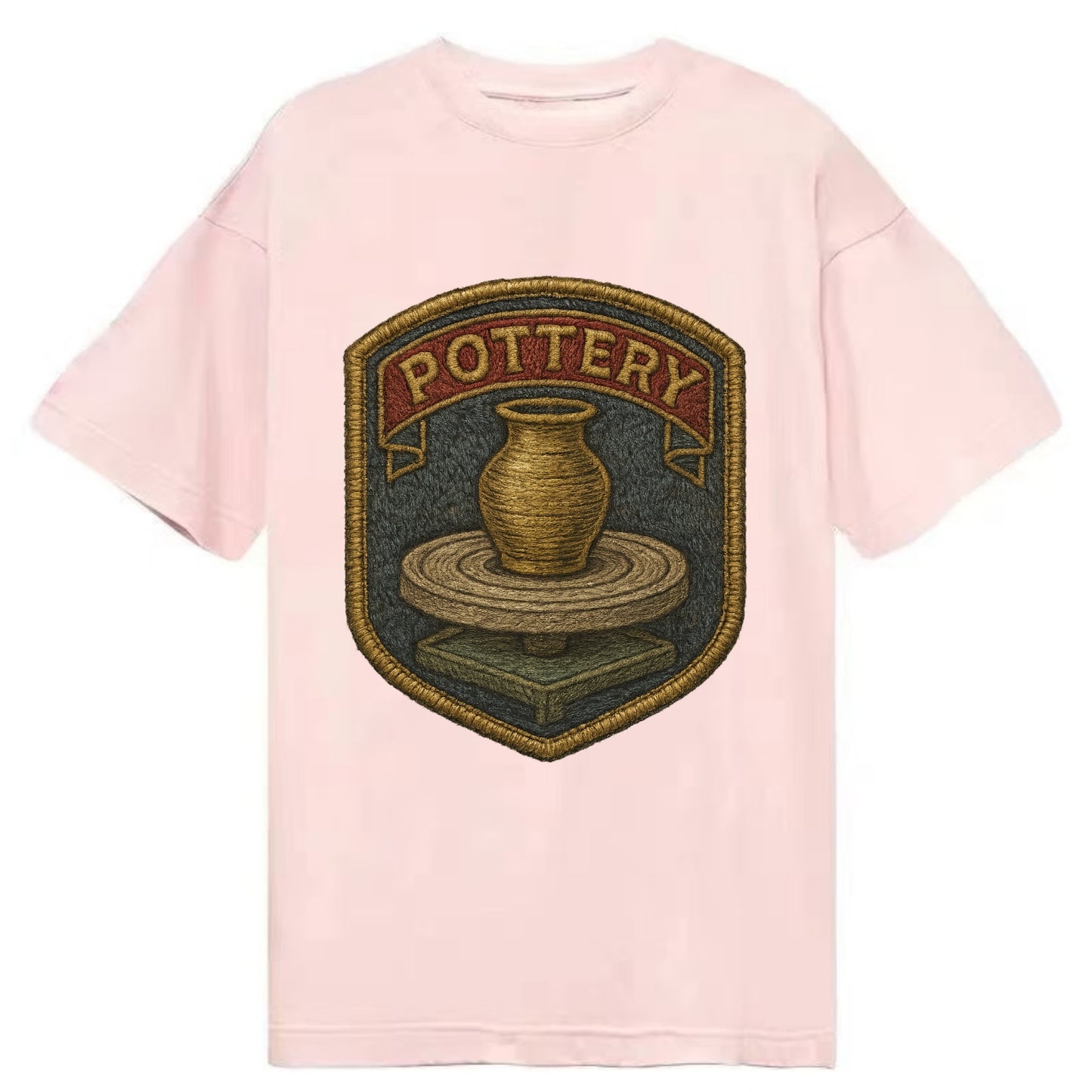 Pottery wheel with clay vessel - ceramicist symbol - Classic T-shirt - Pink