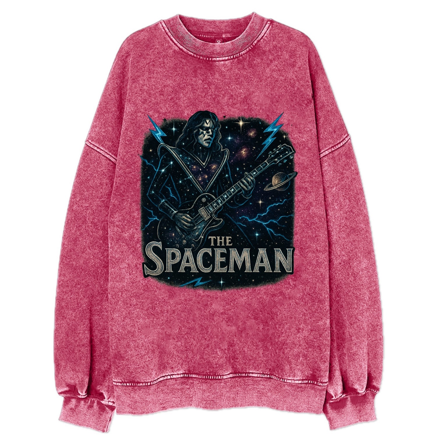 Spaceman Constellation - Vintage Sweatshirt - Pink