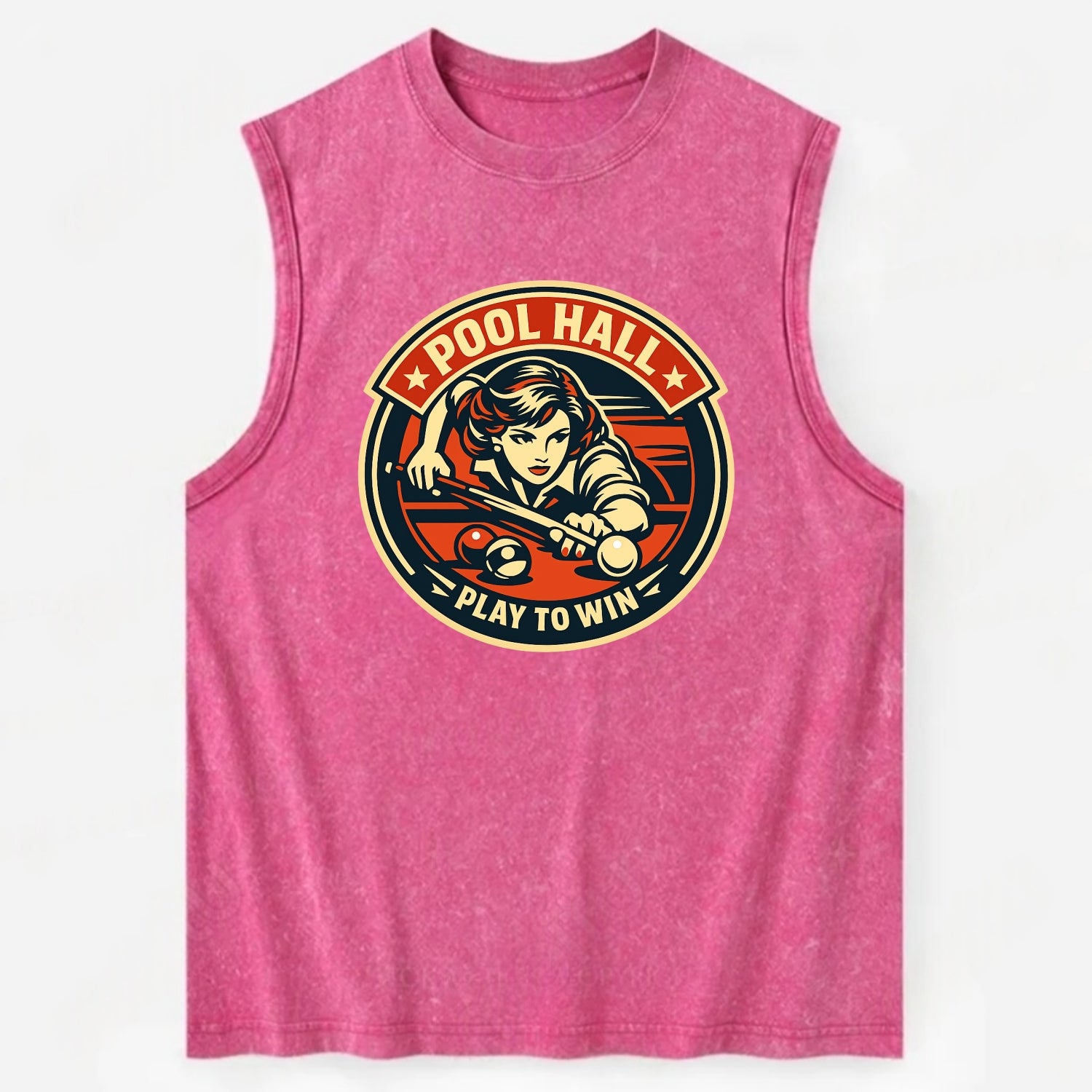Cue Queen Emblem - Vintage Washed Tank - Pink