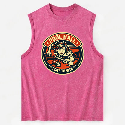 Cue Queen Emblem - Vintage Washed Tank - Pink