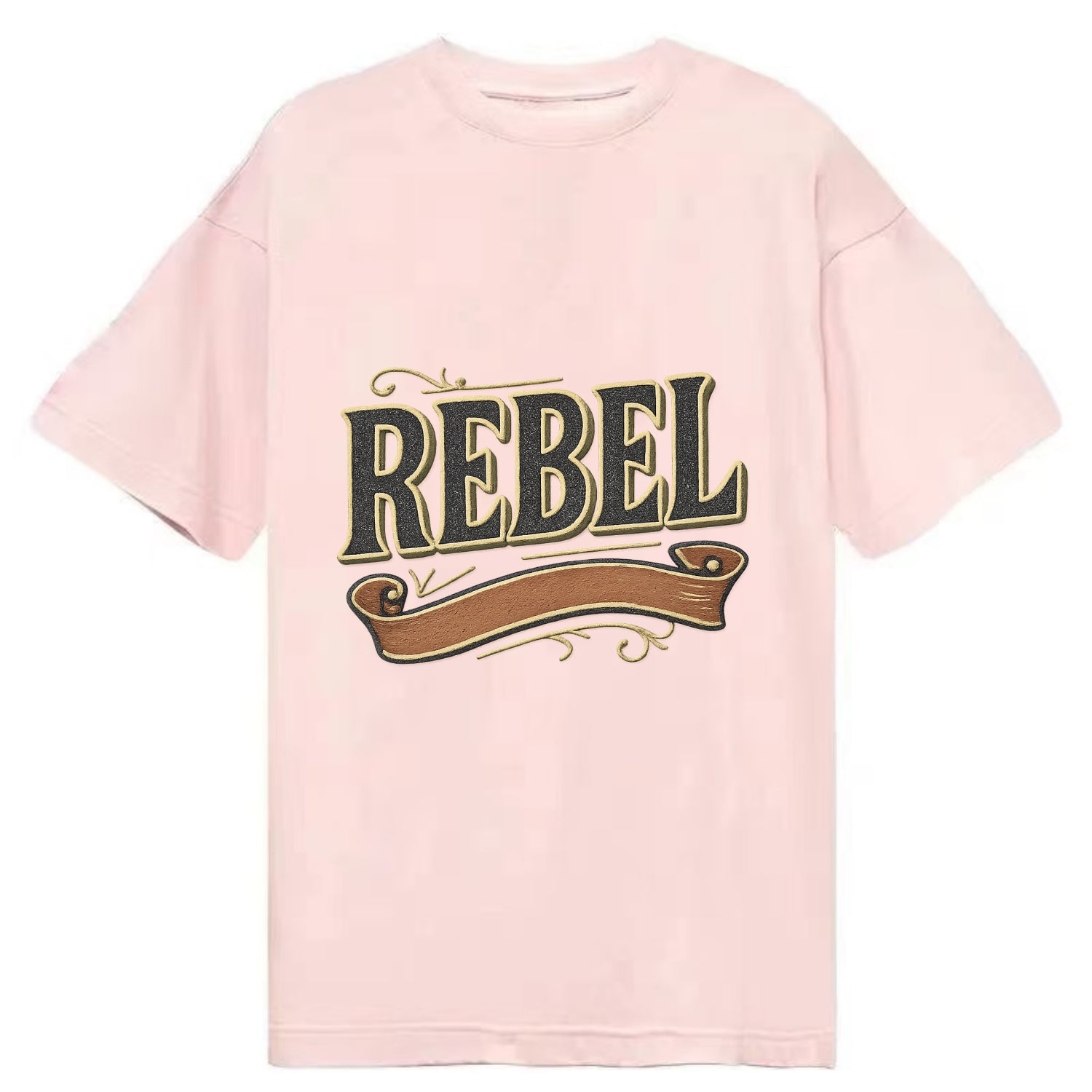 Bold typography design - "REBEL" - nonconformist, rule breaker, independent - Classic T-shirt - Pink